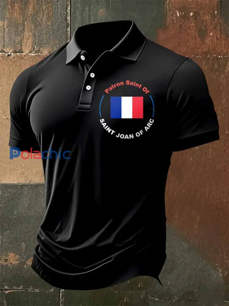 Polo Décontracté À Imprimé Jeanne D’arc Vintage comme image / S