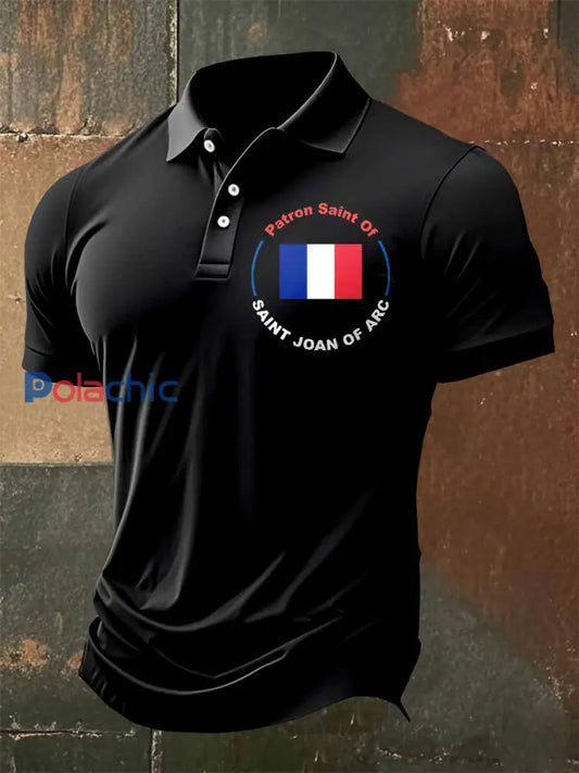 Polo Décontracté À Imprimé Jeanne D’arc Vintage comme image / S