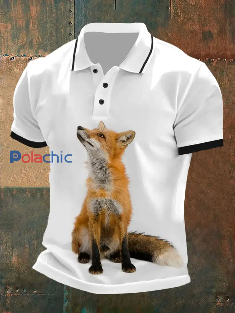 Polo décontracté à motif de renard vintage pour hommes A / S