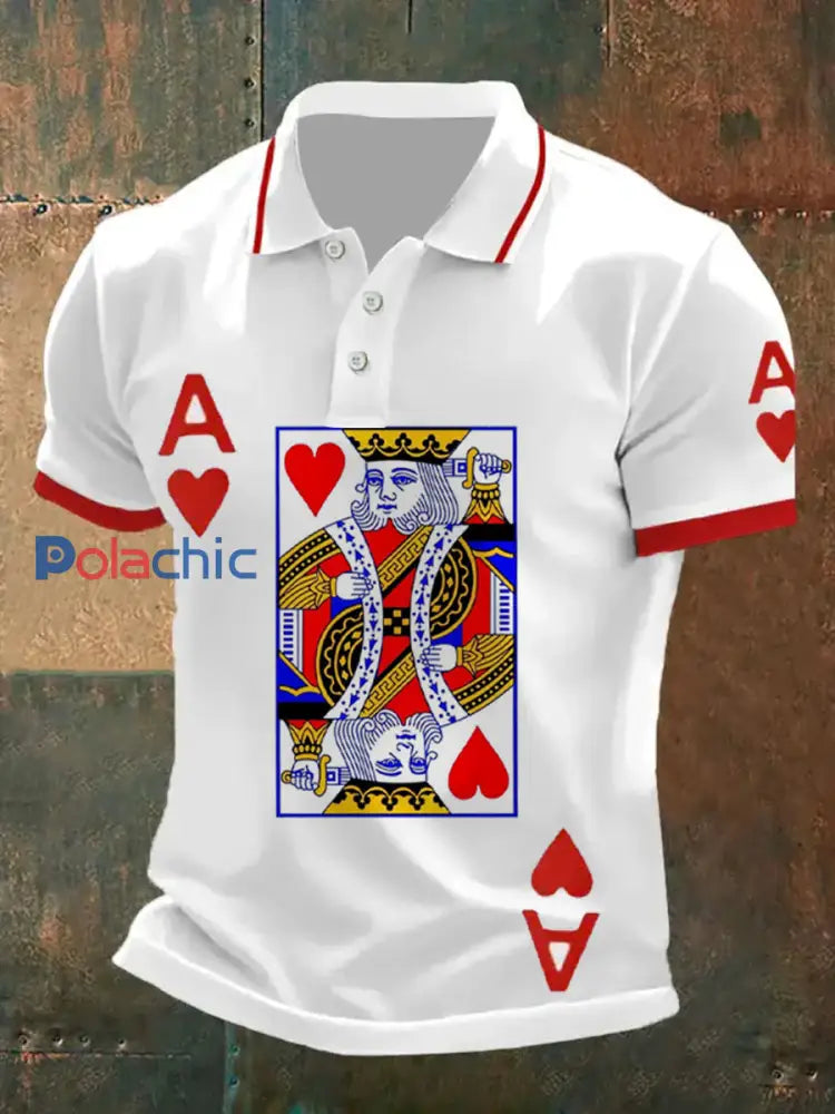 Polo décontracté rétro Poker Art Print pour hommes A / S