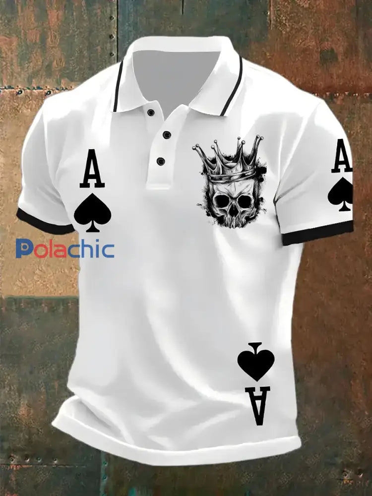 Polo décontracté rétro Poker Art Print pour hommes A / S