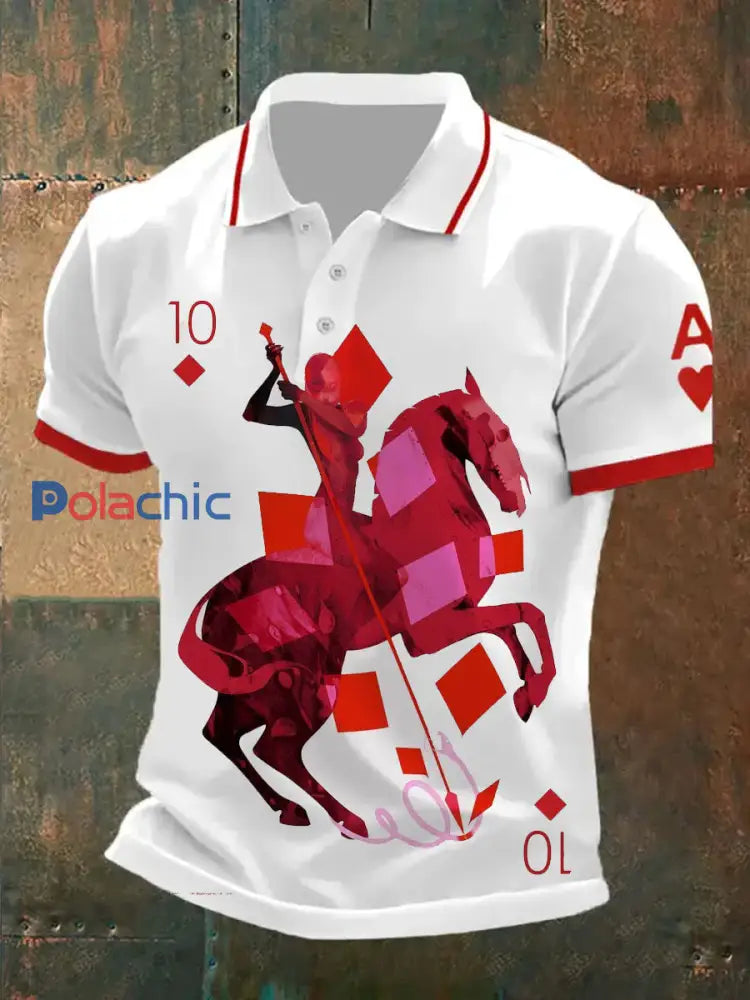 Polo décontracté rétro Poker Art Print pour hommes A / S
