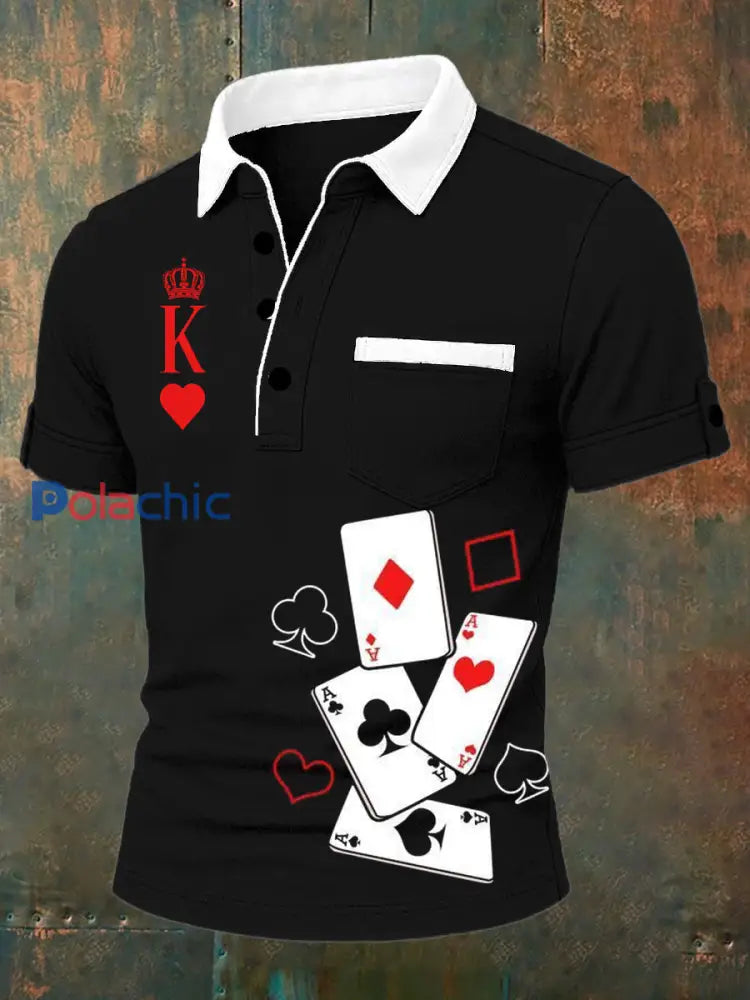 Polo décontracté Vintage Poker pour hommes A / S