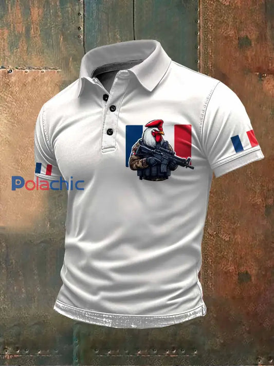 Polo Imprimé Illustration Rétro Pour Homme comme image / S