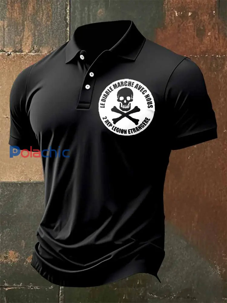 Polo Vintage Légion Étrangère Française Imprimé comme image / S