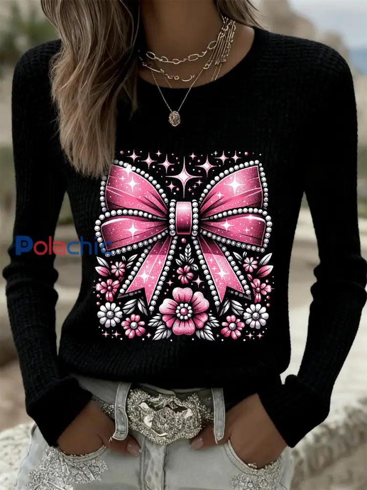 Pull commémoratif imprimé animal Fan Band Cancer du sein pour femmes A / S