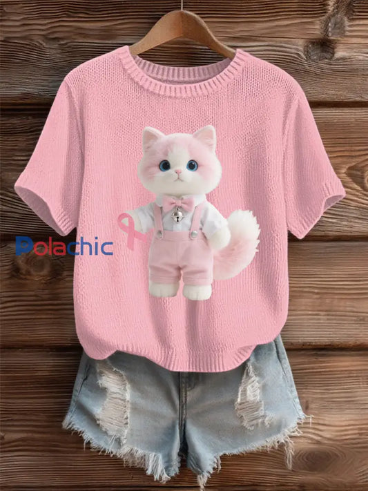 Pull Cozy Femme Rose Cancer Du Sein comme image / S