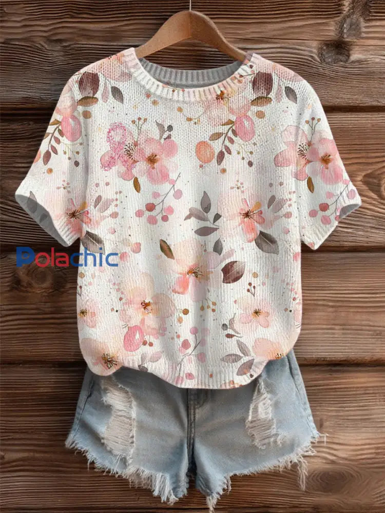 Pull Cozy Femme Rose Cancer Du Sein comme image / S