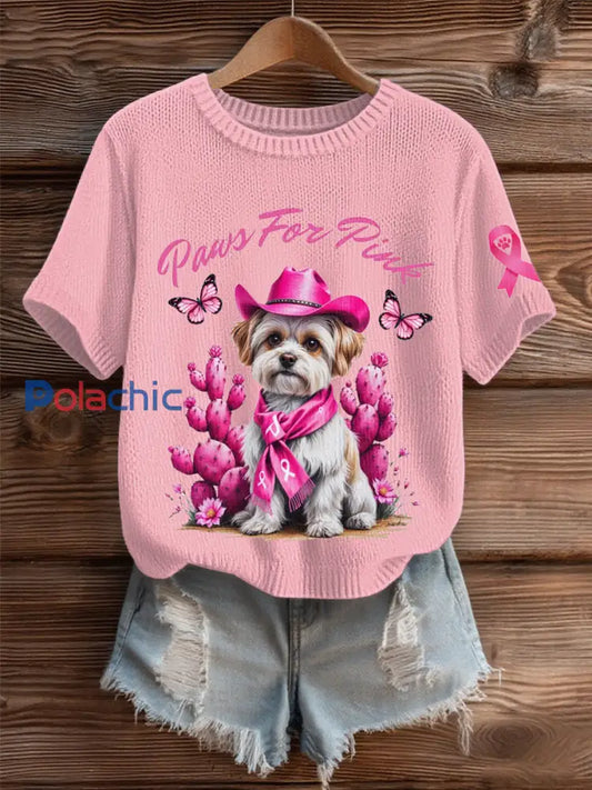 Pull Cozy Femme Rose Cancer Du Sein comme image / S