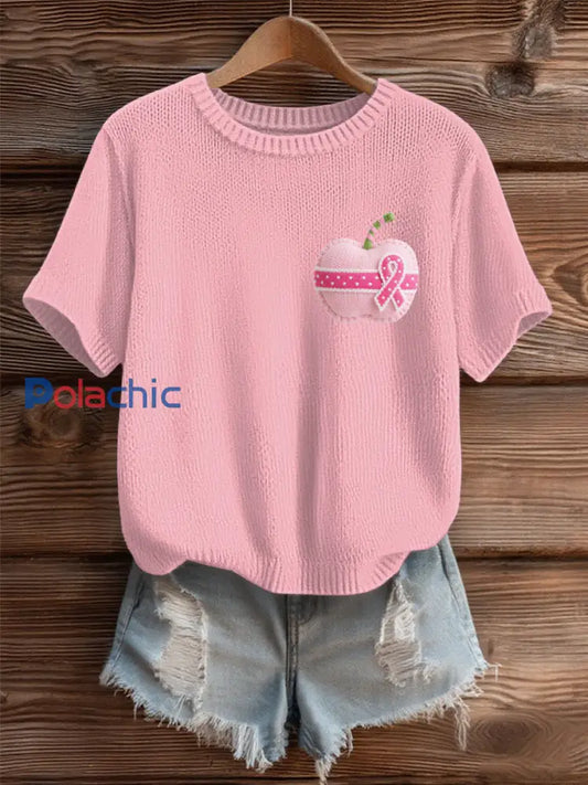 Pull Cozy Femme Rose Cancer Du Sein Rose / S
