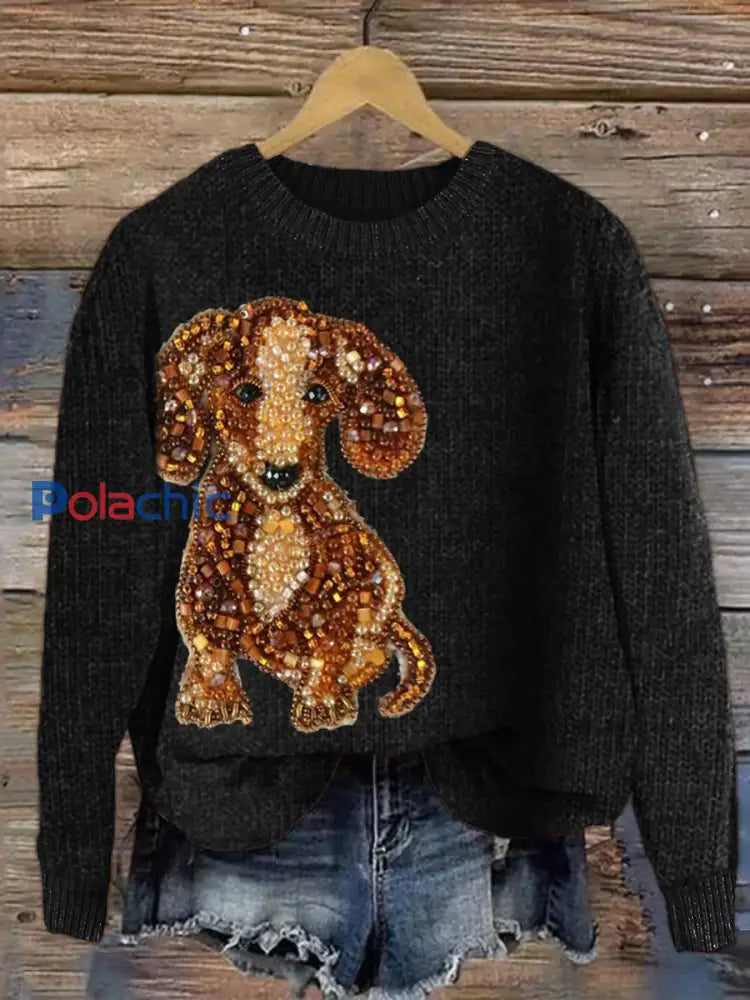 Pull décontracté à imprimé animal vintage pour femmes A / S