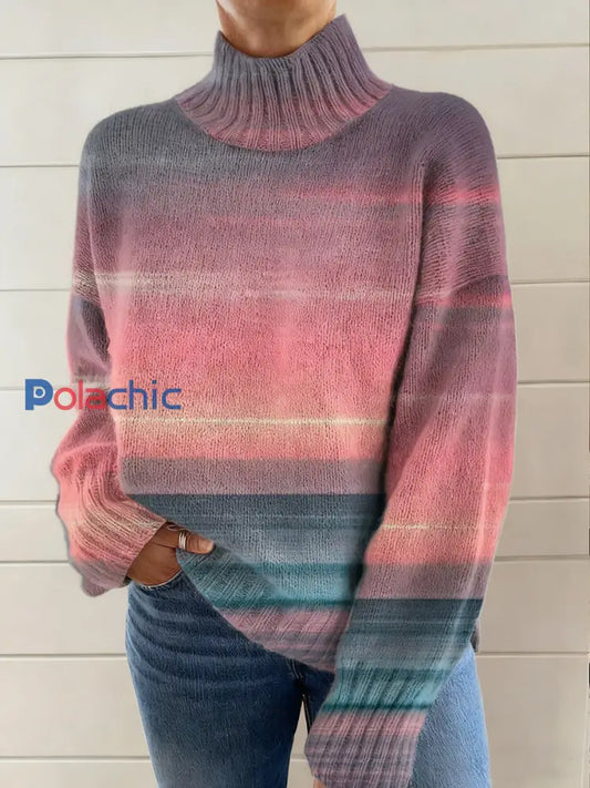 Pull Femme Rose Imprimé Art À Manches Longues comme image / S
