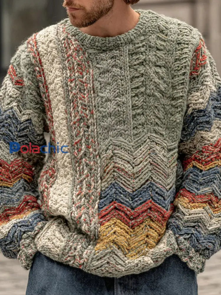 Pull Geometric Art Homme comme image / S