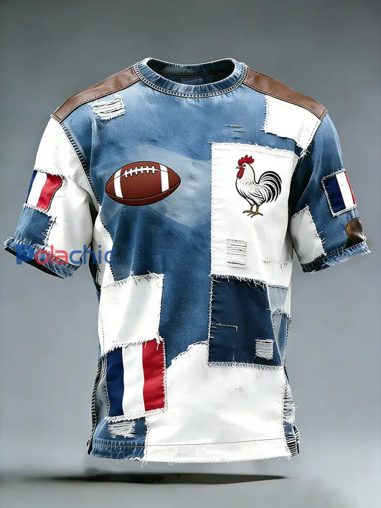 Rétro Français Rugby Style décontracté et confortable T-shirt A / S