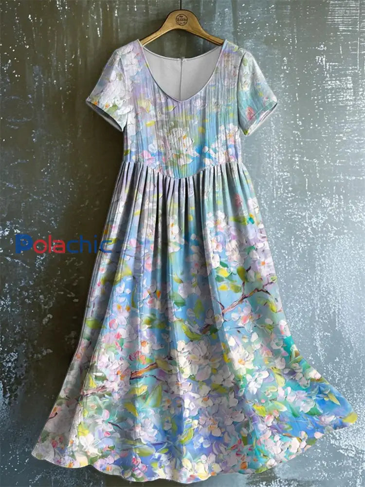 Robe à imprimé floral pour femmes Bleu / S