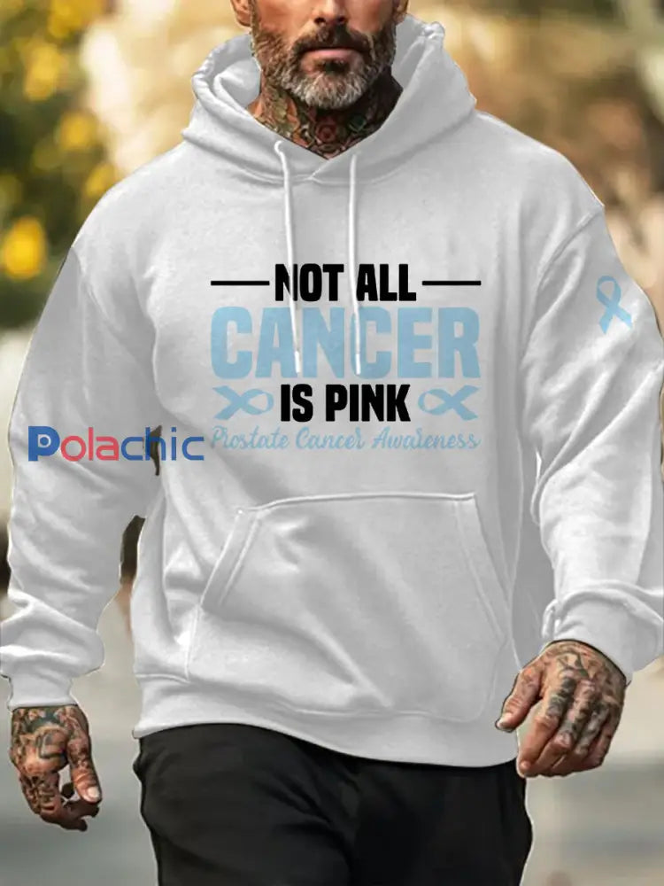 Sensibilisation au cancer de la prostate des hommes Imprimer Casual Sweatshirt Blanc / S