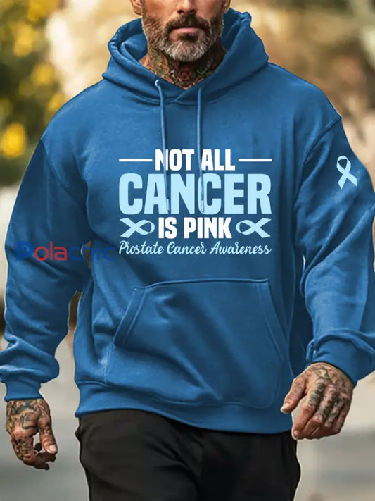 Sensibilisation au cancer de la prostate des hommes Imprimer Casual Sweatshirt Bleu / S