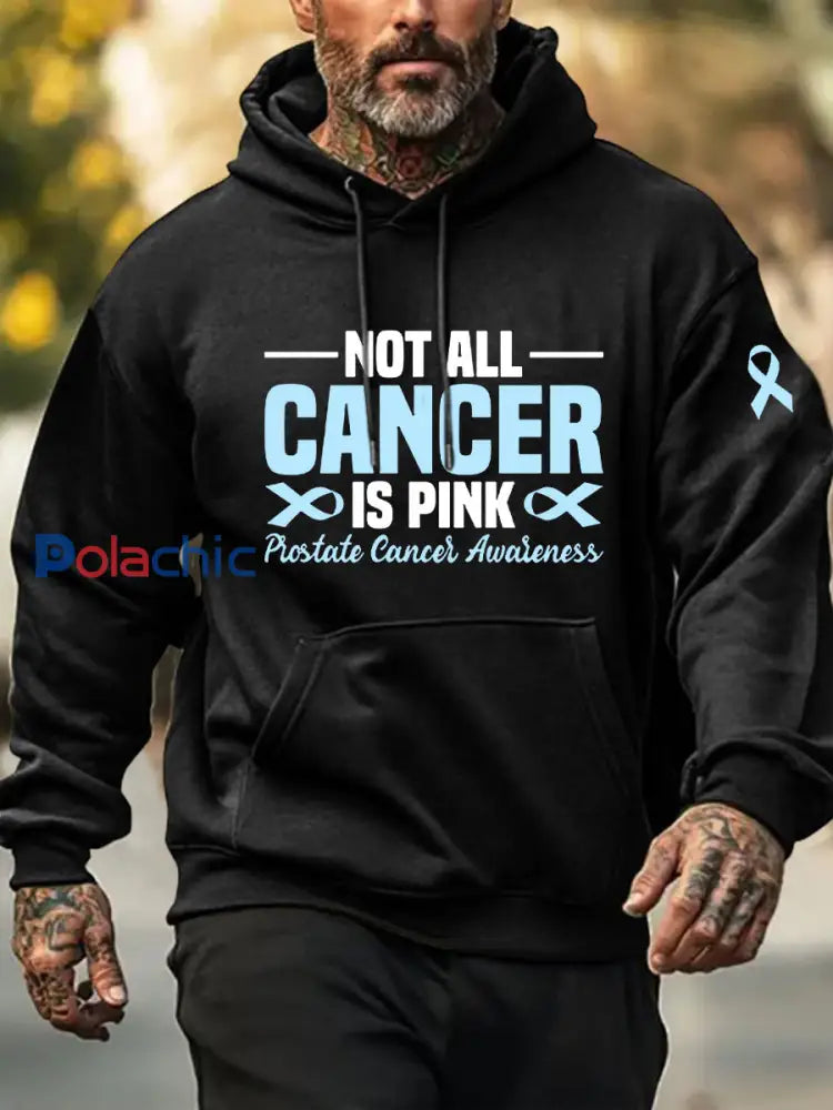 Sensibilisation au cancer de la prostate des hommes Imprimer Casual Sweatshirt Noir / S