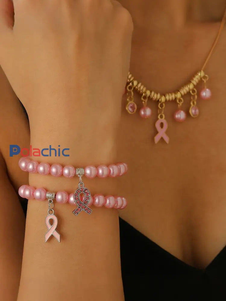 Sensibilisation au cancer du sein Accessoires ruban rose pour femmes noir / ONE