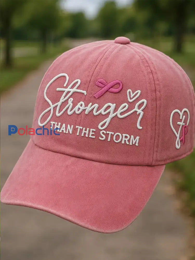 Sensibilisation au cancer du sein Chapeau unisexe imprimé ruban rose Rose / ONE