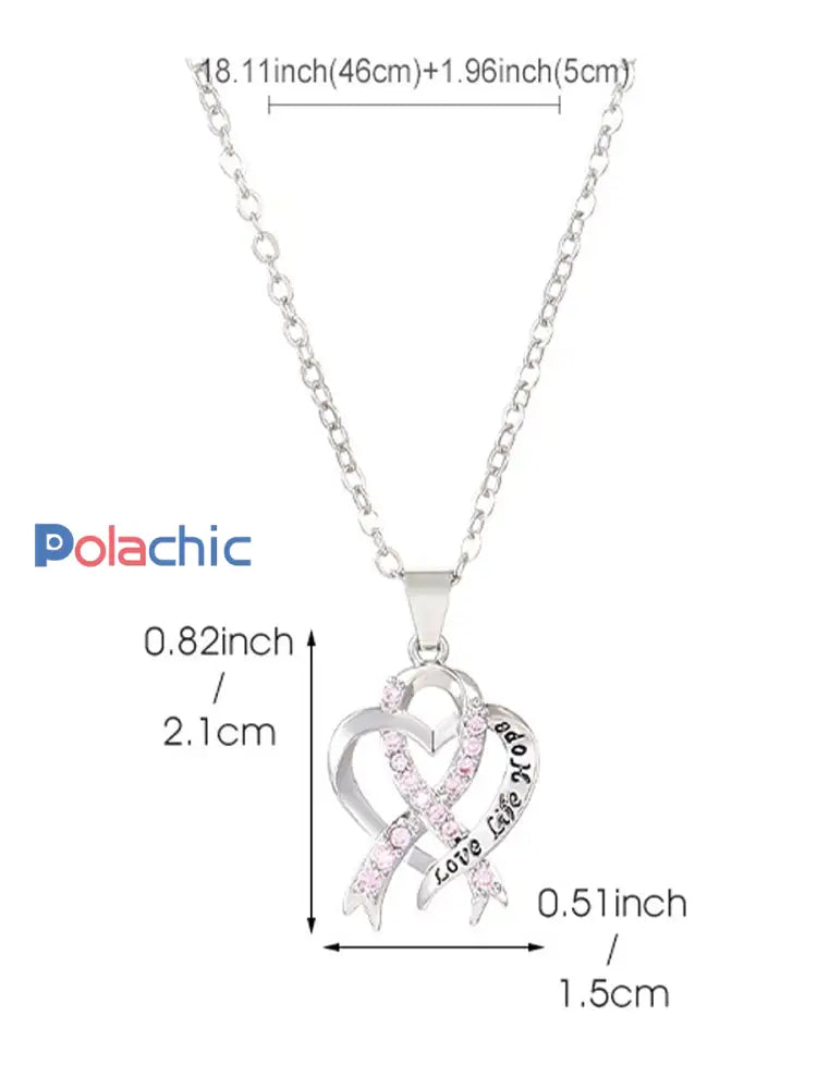 Sensibilisation au cancer du sein des femmes Collier ruban rose comme image / ONE
