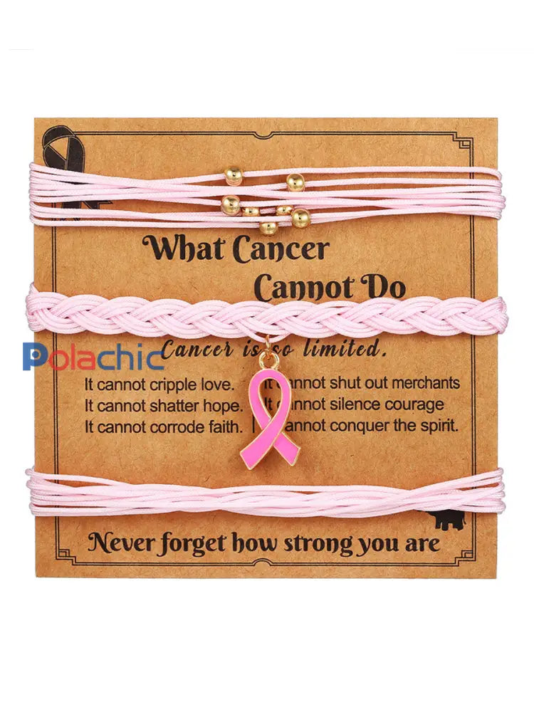 Sensibilisation au cancer du sein des femmes ensemble de bracelet ruban rose Rose / JM