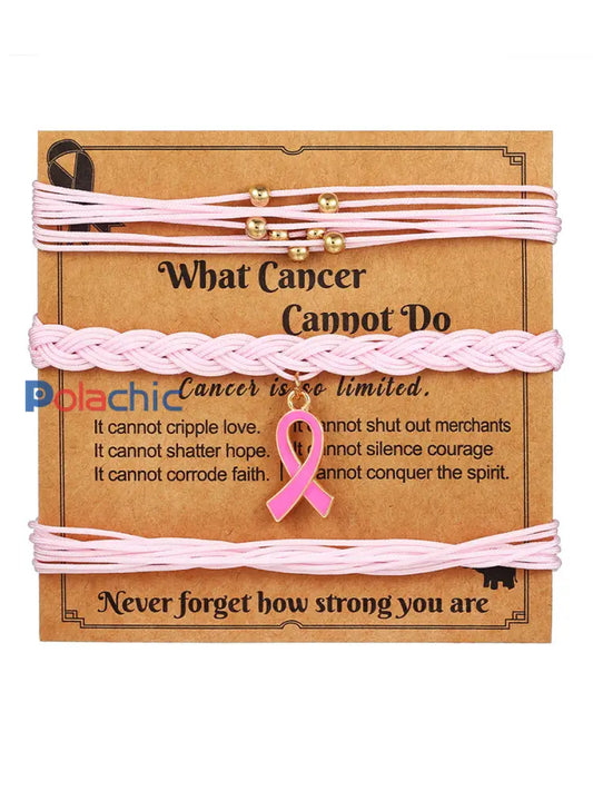 Sensibilisation au cancer du sein des femmes ensemble de bracelet ruban rose Rose / JM