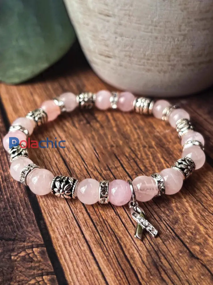 Sensibilisation au cancer du sein inspiré Bracelet de perles comme image / ONE