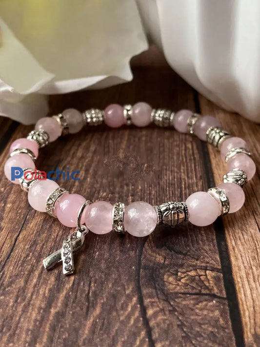 Sensibilisation au cancer du sein inspiré Bracelet de perles comme image / ONE