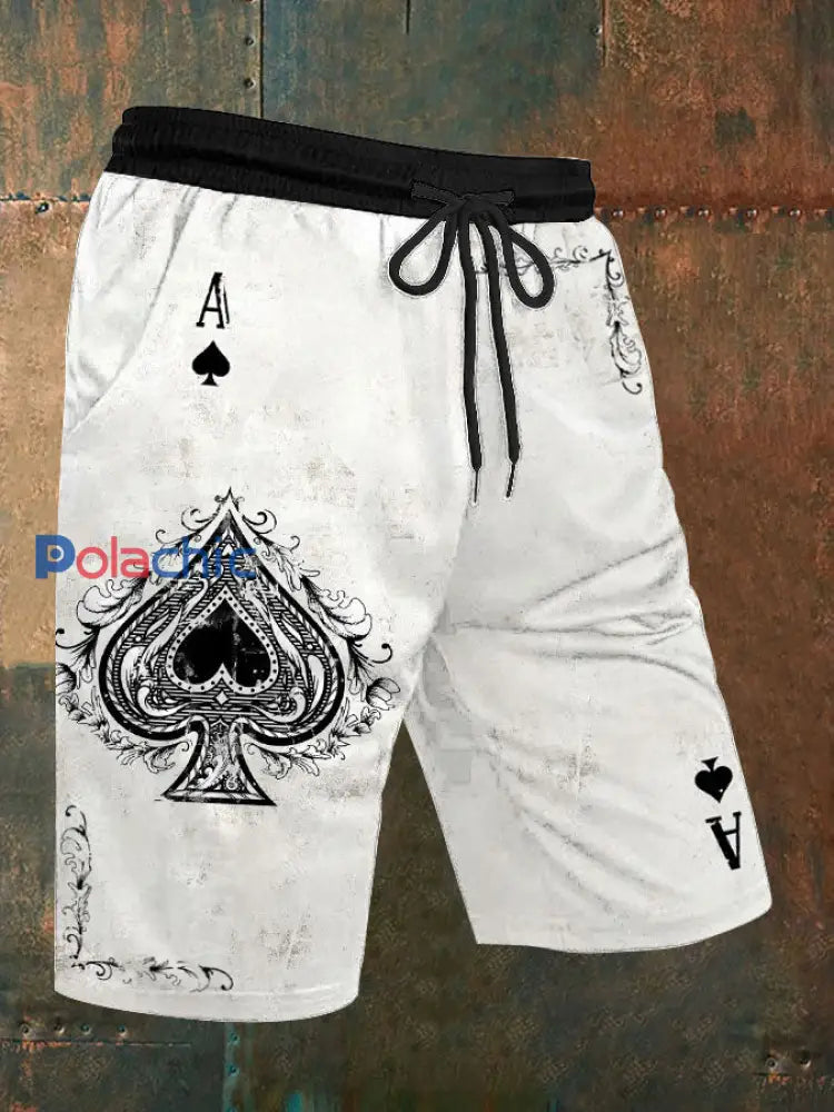 Shorts décontractés A de pique de poker pour hommes comme image / S