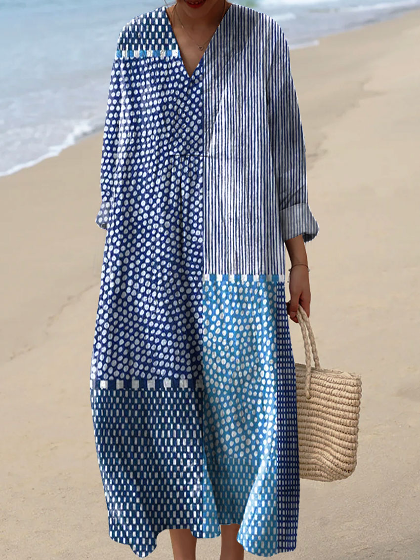 Abstrait Polka Dot Stripe Art Imprimer Robe des femmes