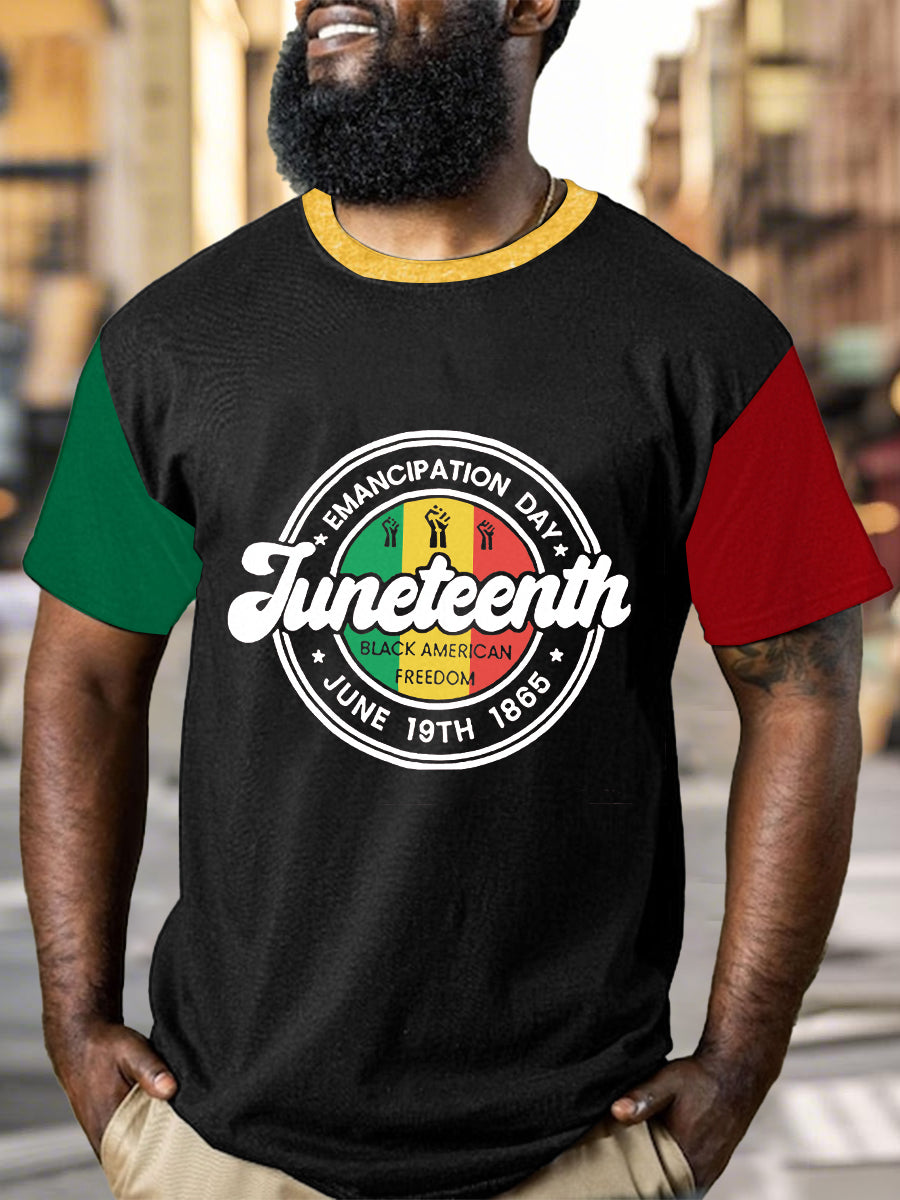 T-shirt col rond imprimé Juneteenth 1865 pour homme