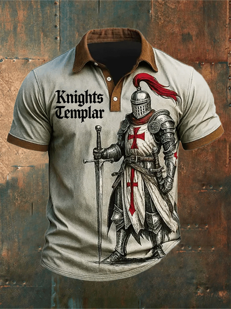 Polo à manches courtes Retro Knight Faith pour homme