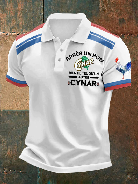 Polo manches courtes homme après un bon Cynar Print