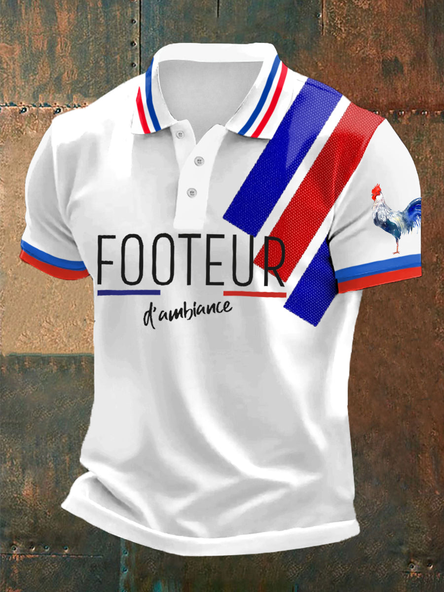 Polo manches courtes pour homme FOOTEUR Print