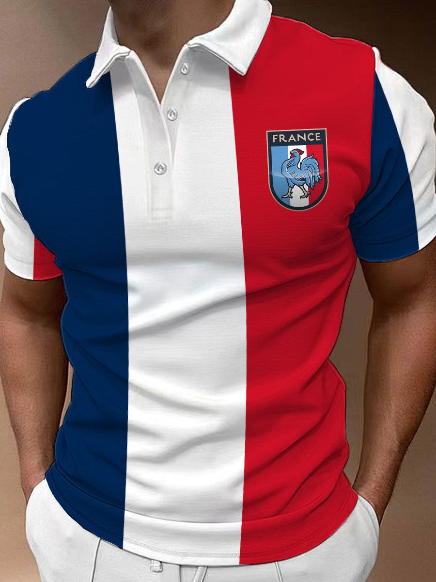 Polo imprimé France pour homme