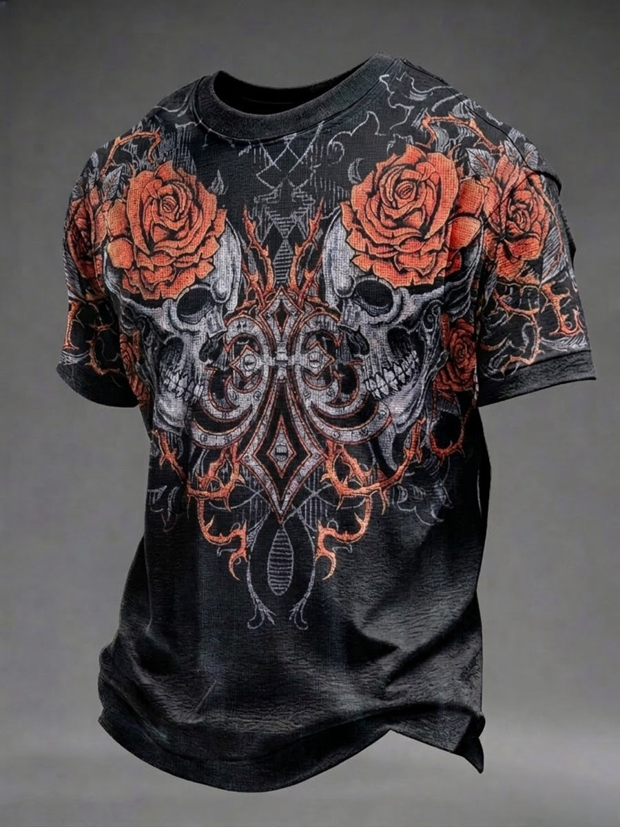 T-shirt décontracté pour hommes avec imprimé tête de mort