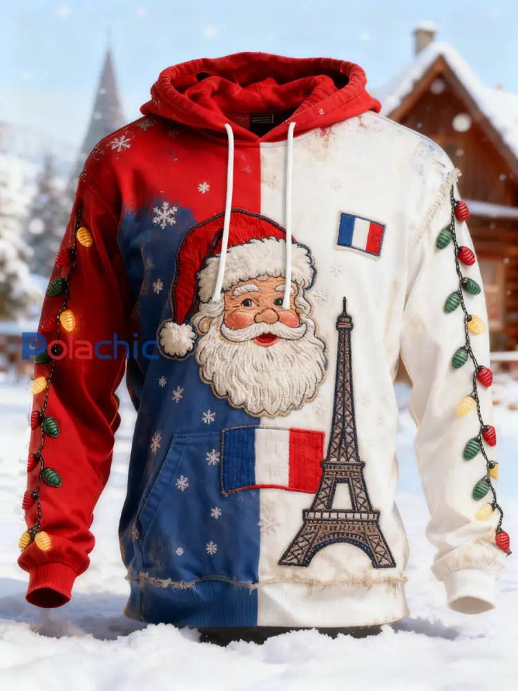 Sweat à capuche de Noël pour hommes avec poche comme image / S