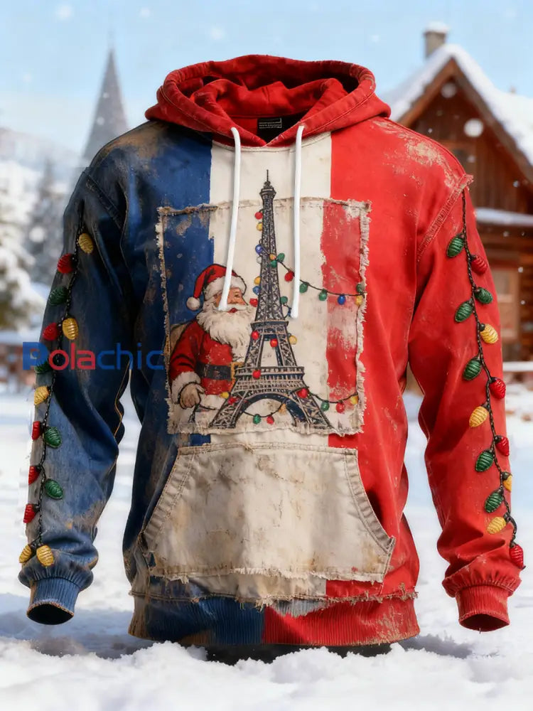 Sweat à capuche de Noël pour hommes avec poche comme image / S