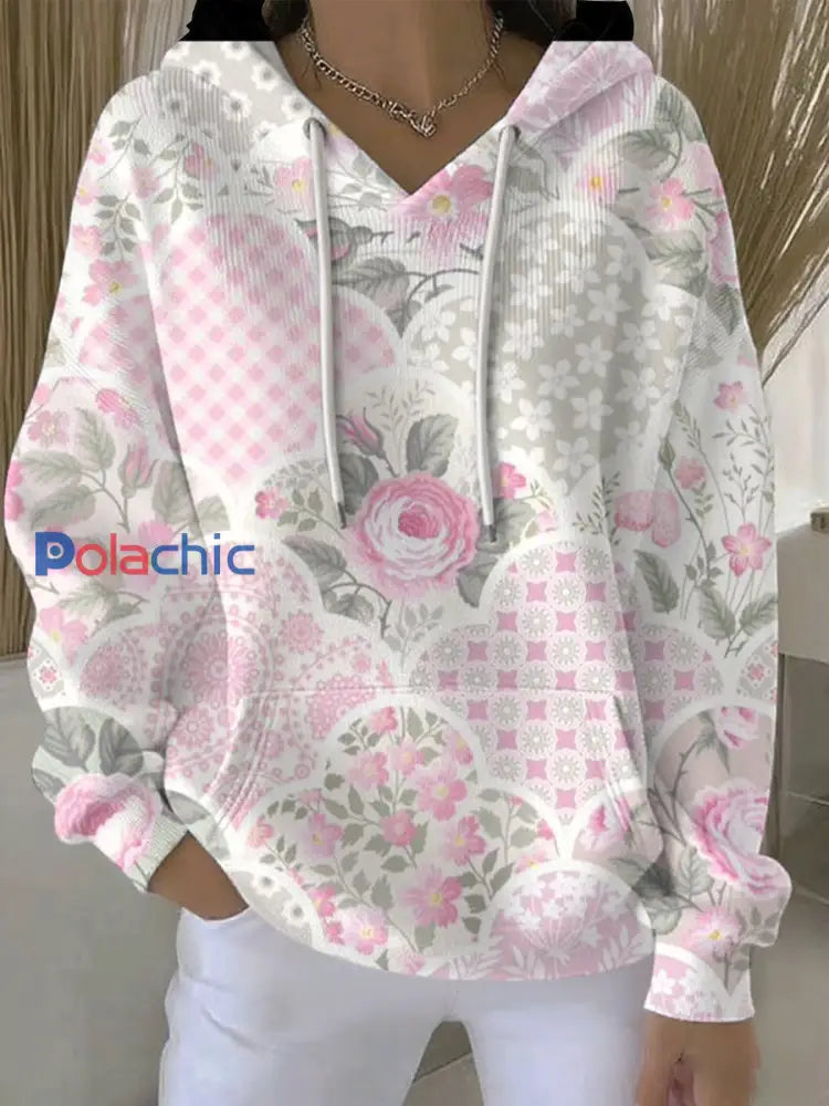 Sweat à Capuche Décontracté Femme Rose Cancer Du Sein Imprimé comme image / S