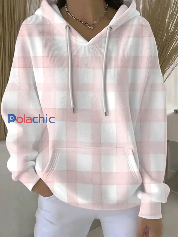 Sweat à Capuche Décontracté Femme Rose Cancer Du Sein Imprimé comme image / S