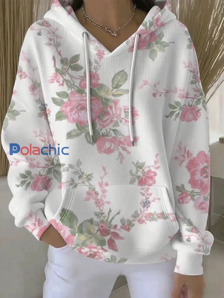 Sweat à Capuche Décontracté Femme Rose Cancer Du Sein Imprimé comme image / S