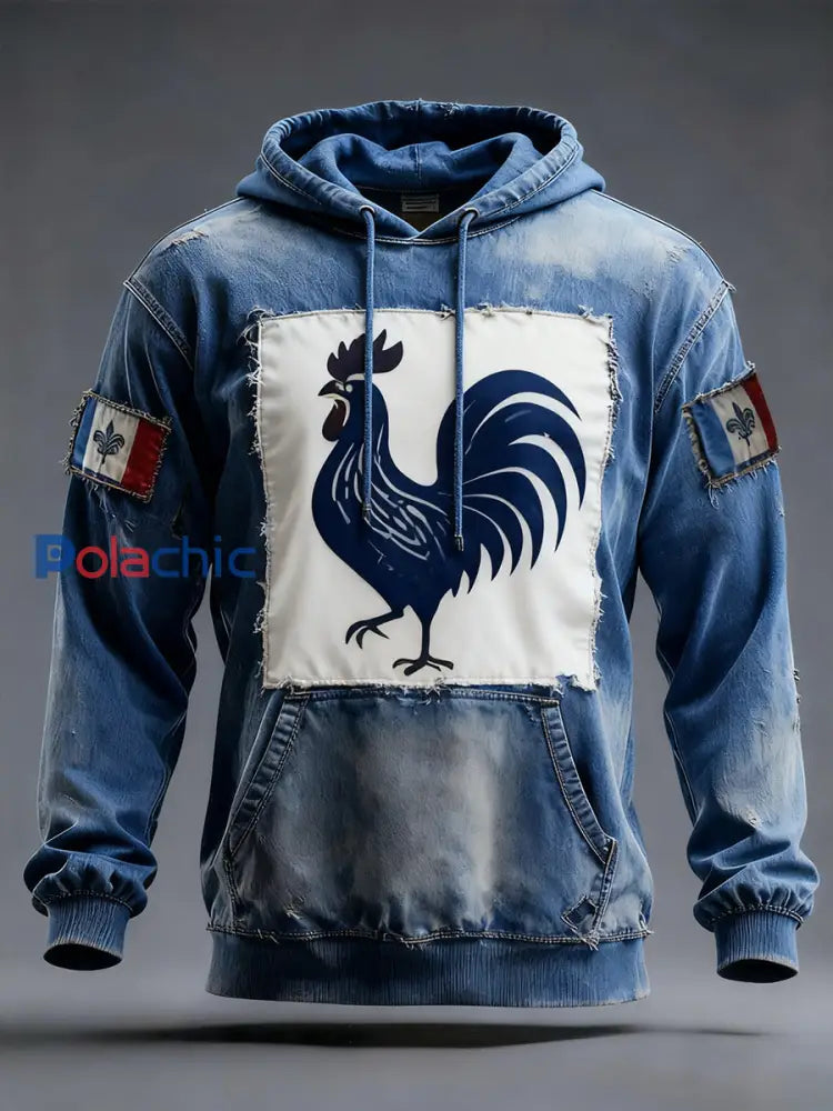 Sweat à capuche décontracté pour homme Drapeau français Ricard A / S