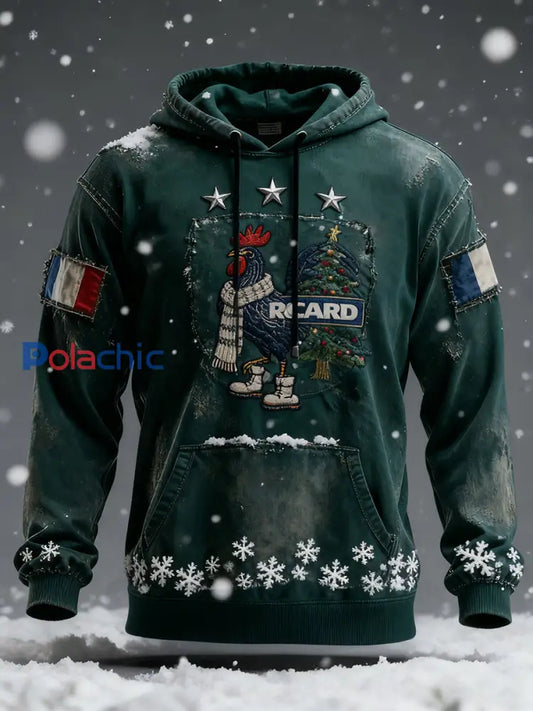 Sweat à capuche décontracté pour homme Drapeau français Ricard A / S