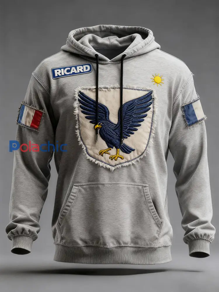 Sweat à capuche décontracté pour homme Drapeau français Ricard A / S