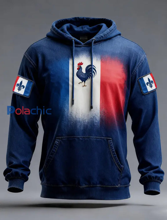 Sweat à capuche décontracté pour homme Drapeau français Ricard A / S
