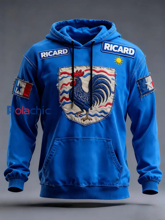 Sweat à capuche décontracté pour homme Drapeau français Ricard A / S