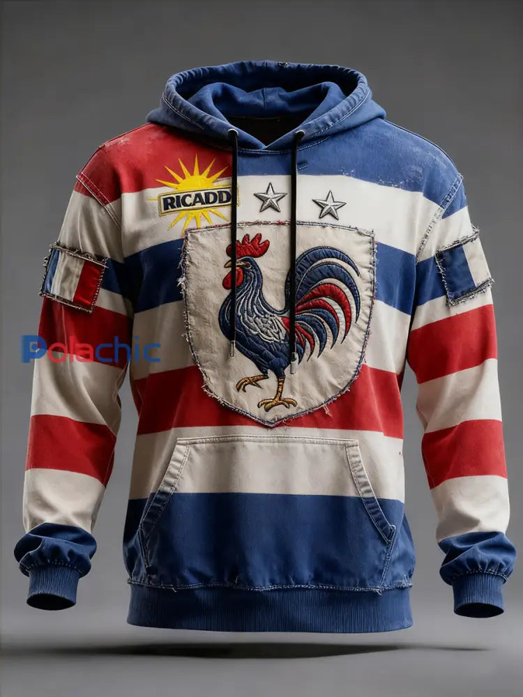 Sweat à capuche décontracté Vintage French Flag Ricard pour homme A / S