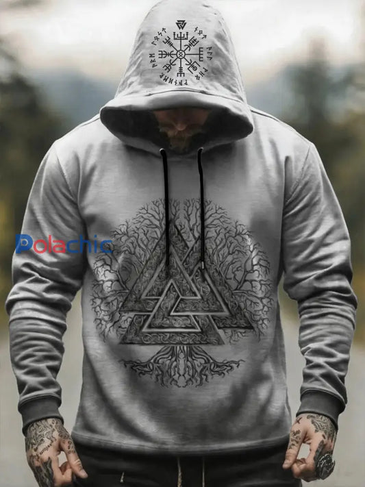 Sweat à capuche Viking pour homme Gris / S