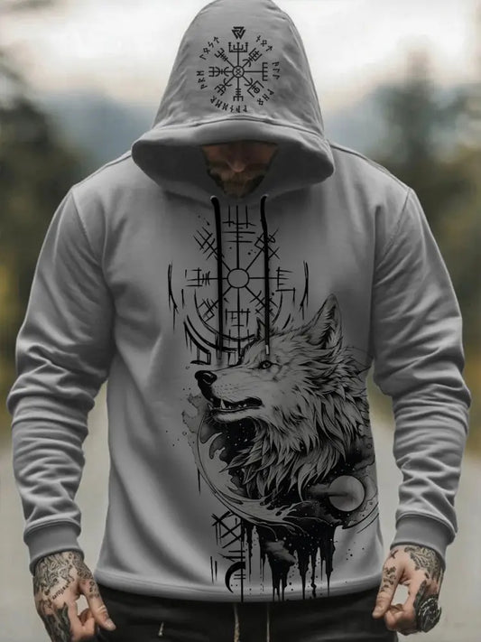 Sweat à capuche Viking pour homme Gris / S